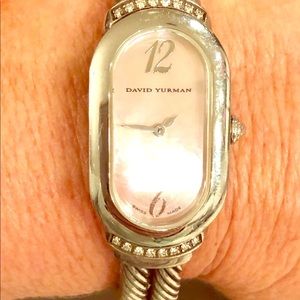 David Yurman double cable diamond bracelet watch